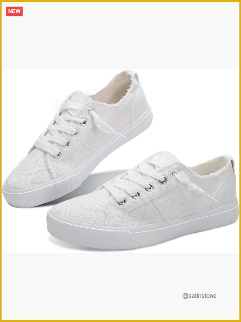 Women's Slip-On Fashion Sneakers With Linen Upper And Memory Foam Insole